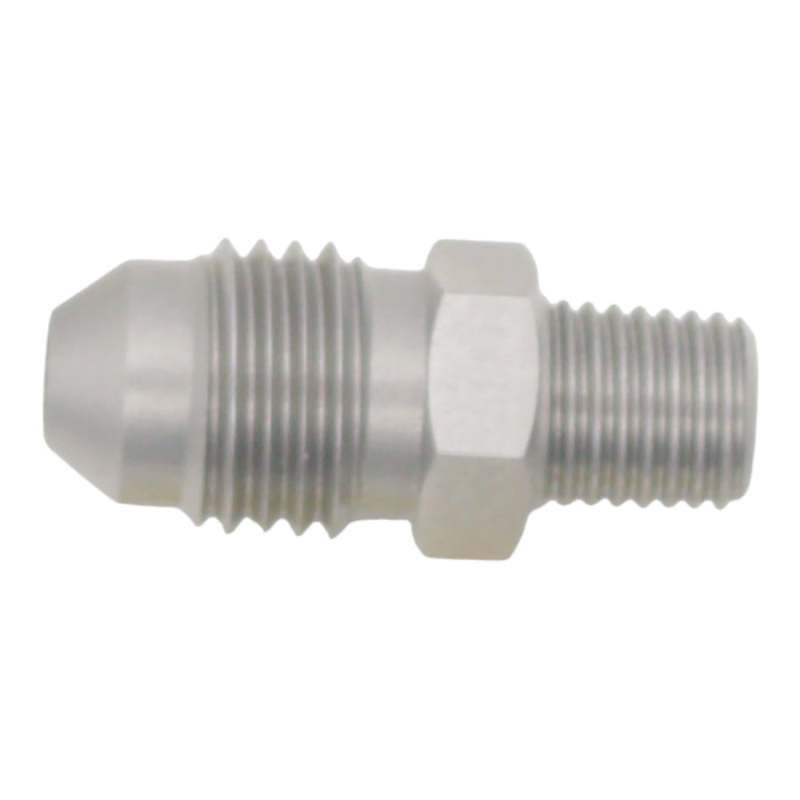 DeatschWerks 4AN Male Flare to 1/16in NPT Male - Anodized Stainless Steel thumbnail 2