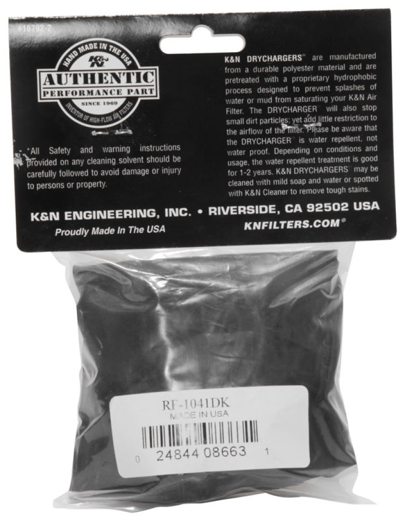 K&N Black Drycharger Round Tapered Custom Air Filter Wrap thumbnail 6