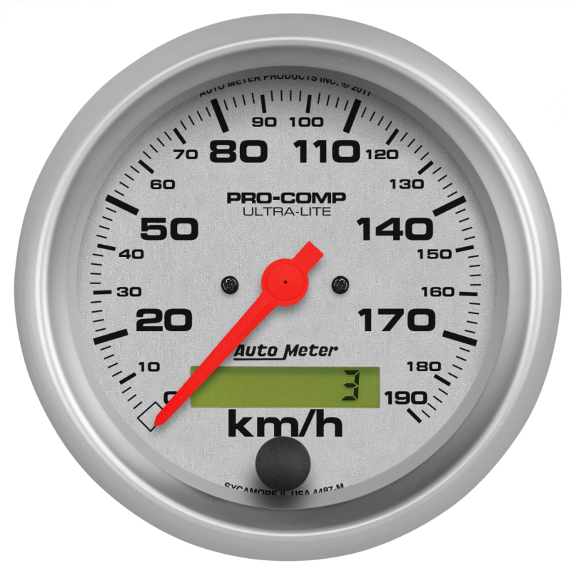 Autometer Ultra-Lite 3-3/8in Electronic 190 KPH Speedometer thumbnail 4