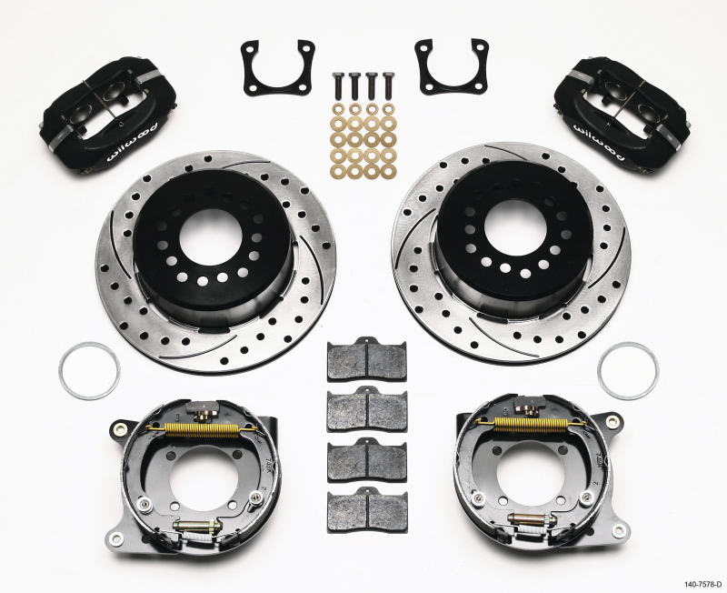 Wilwood Forged Dynalite P/S Park Brake Kit Drilled Chevy 12 Bolt-Spec 3.15in Bearing