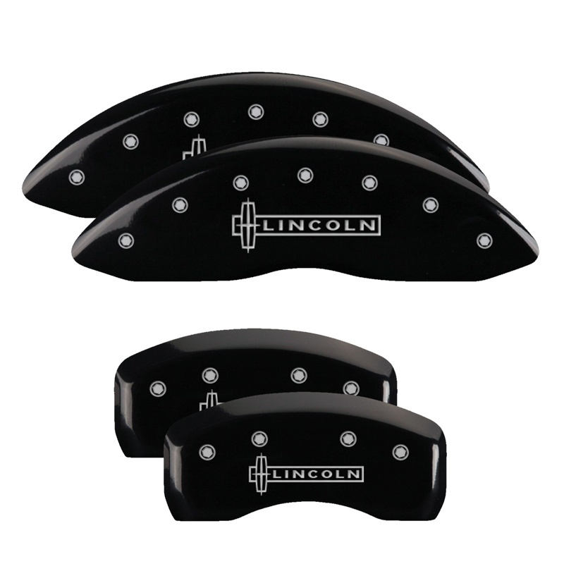 MGP 4 Caliper Covers Engraved Front & Rear Lincoln Black Finish Silver Char 2017 Lincoln Continental thumbnail 5