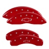 MGP 4 Caliper Covers Engraved Front & Rear Bowtie Red finish silver ch thumbnail 5