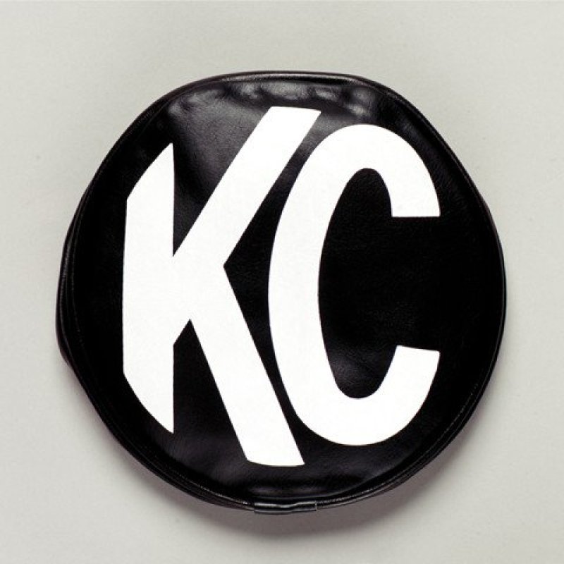 KC HiLiTES 5in. Round Soft Cover (Pair) - Black w/White KC Logo thumbnail 2