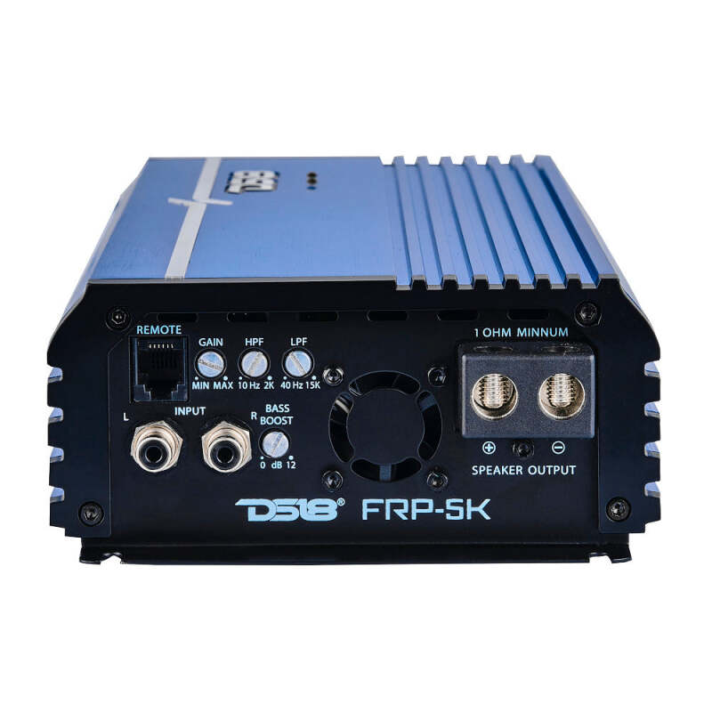 DS18 1-Channel Amp Class D Full-Range Monoblock 5000 Watts RMS/1ohm DPIV1/0 Terminals Included Blue thumbnail 7