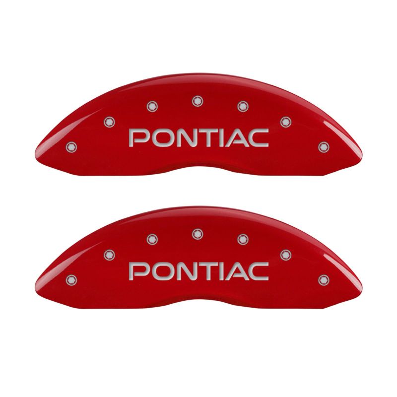 MGP 4 Caliper Covers Engraved Front Pontiac Rear Arrow Red Finish Silver Char 04 Pontiac Bonneville thumbnail 7