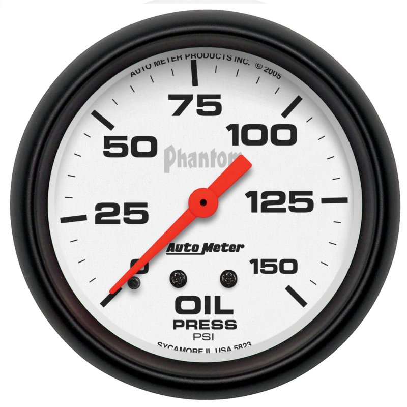 Autometer Phantom 66.7mm 0-150 PSI Mechanical Oil Pressure Gauge thumbnail 3