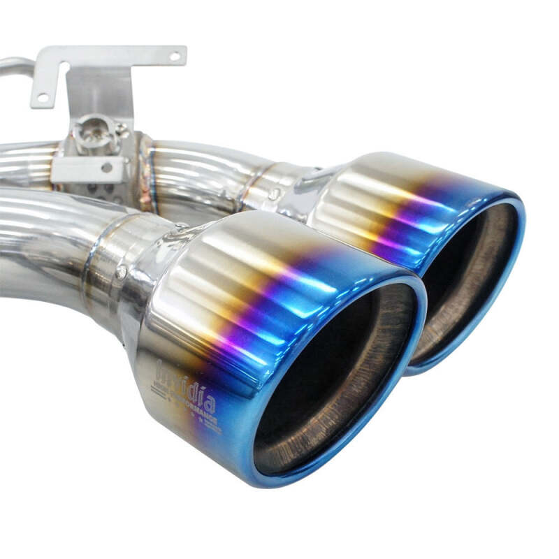 Invidia 2022+ Volkswagen Golf R MK8 76mm R400 Valved Cat Back Exhaust Rolled Titanium Tips thumbnail 6