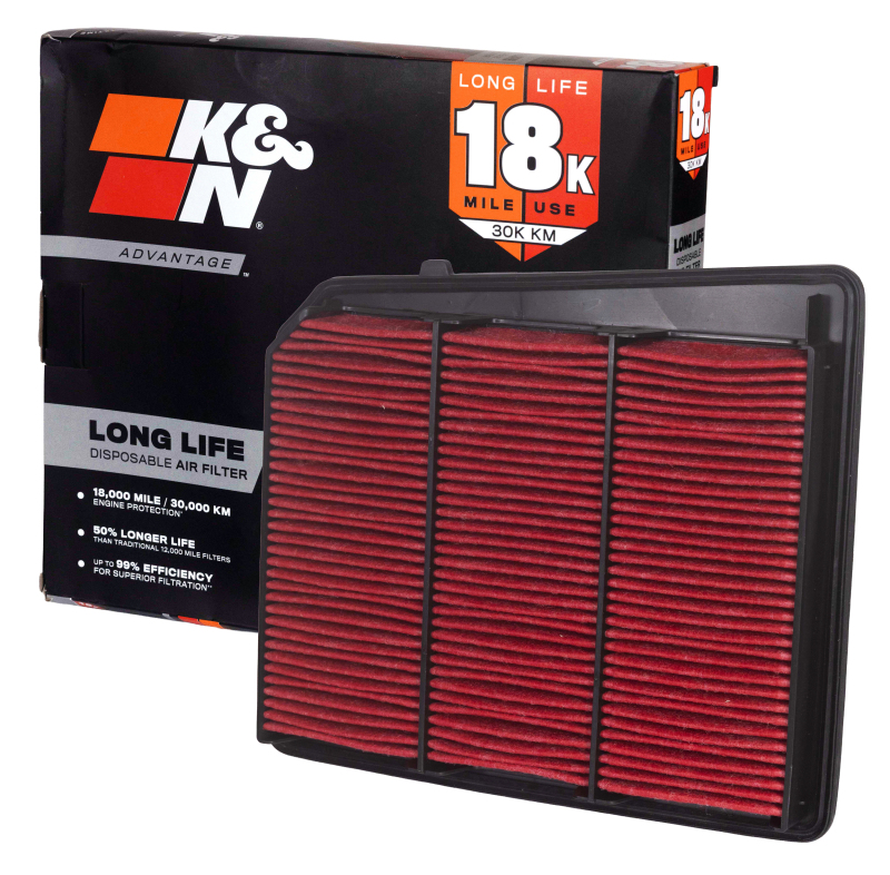 K&N Advantage Air Filter 18K Miles Nissan Titan V8-5.6L F/I 17-24 thumbnail 2