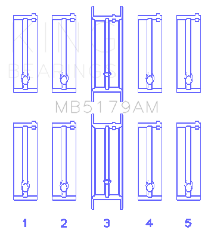 King Engine Bearings Daewoo/GM/Opel/Vauxhall (Size STD) Main Bearing Set