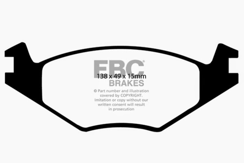 EBC 84-95 Volkswagen Golf 1.8 Yellowstuff Front Brake Pads thumbnail 7