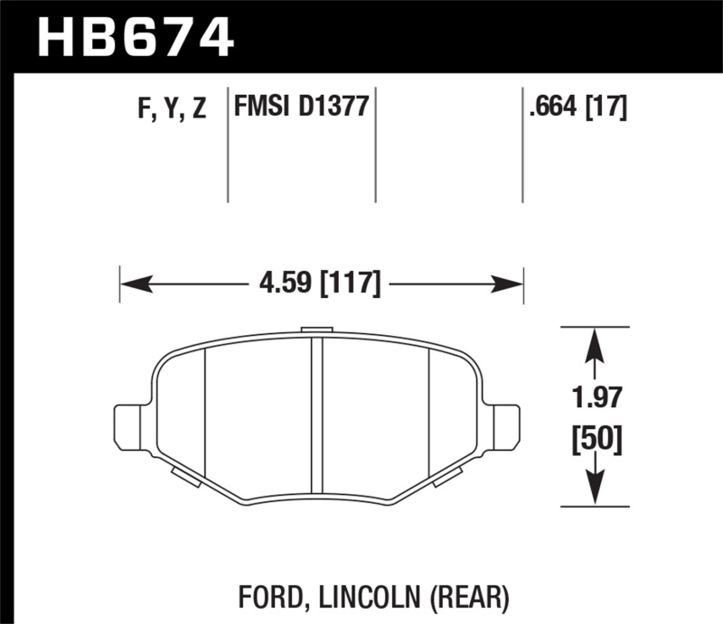 Hawk 11-19 Ford Explorer HPS 5.0 Rear Brake Pads thumbnail 2
