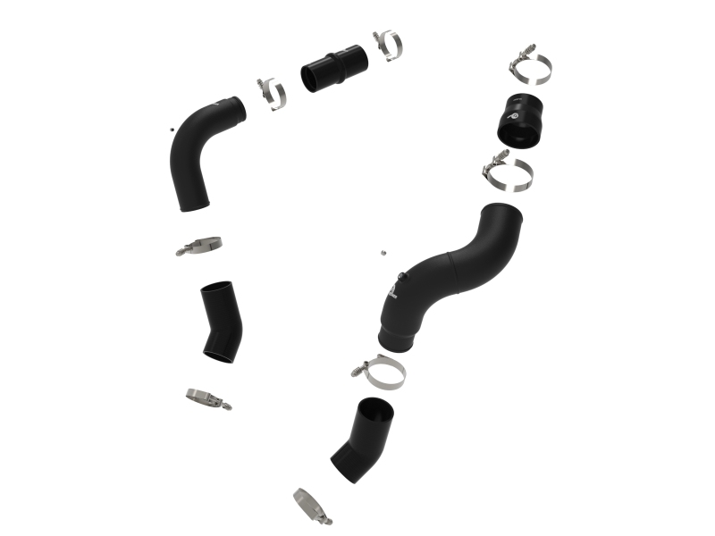 aFe BladeRunner 3in & 3-1/2in AL Hot and Cold Charge Pipe Kit Black RAM Diesel Trucks 25-26 L6-6.7L thumbnail 9