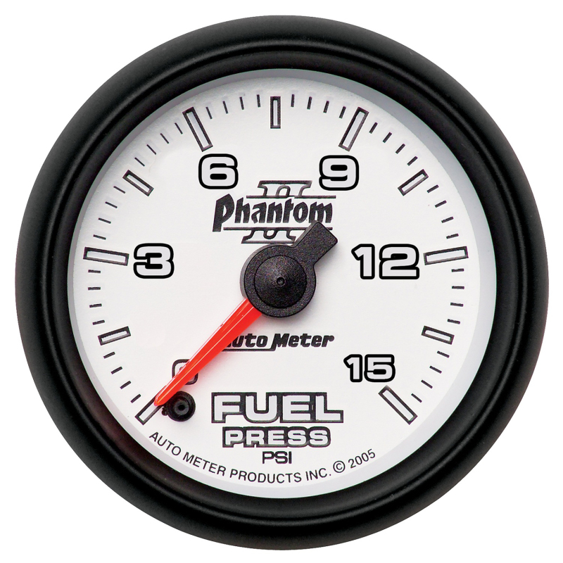 Autometer Phantom II Fuel Pressure Gauge 2-1/16in 15PSI Digital Stepper Motor thumbnail 4