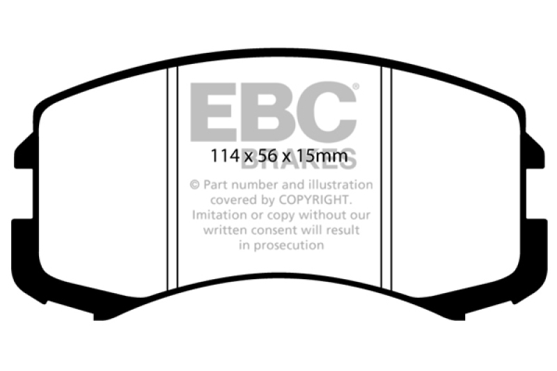 EBC 02-05 Mitsubishi Lancer 2.0 ES Ultimax2 Front Brake Pads thumbnail 2