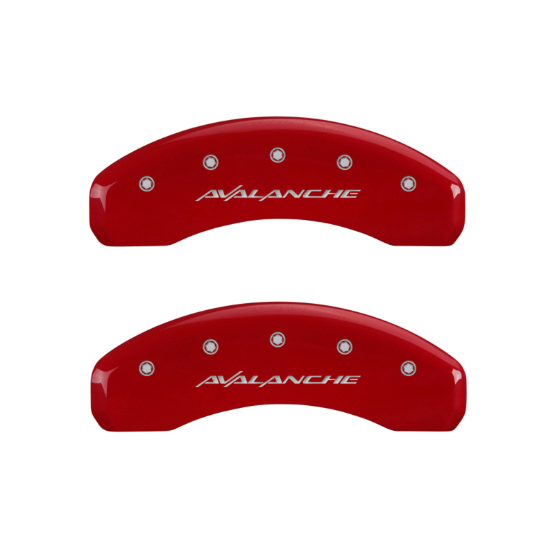 MGP 4 Caliper Covers Engraved Front & Rear Avalanche Red finish silver ch thumbnail 8
