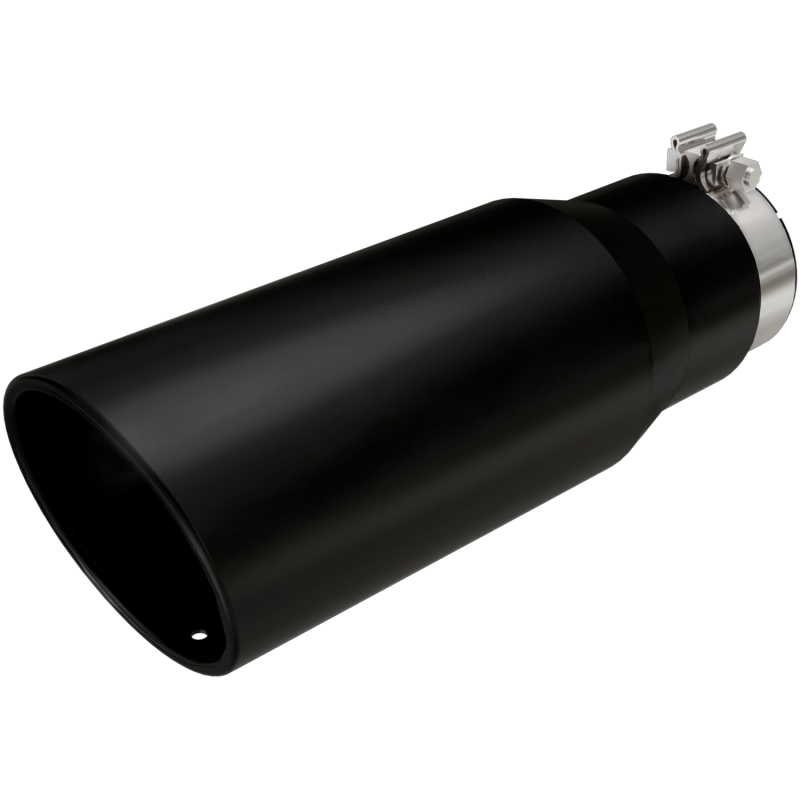 MagnaFlow Tip Stainless Black Coated Single Wall Round Single Outlet 5in Dia 3.5in Inlet 14.5in L thumbnail 5