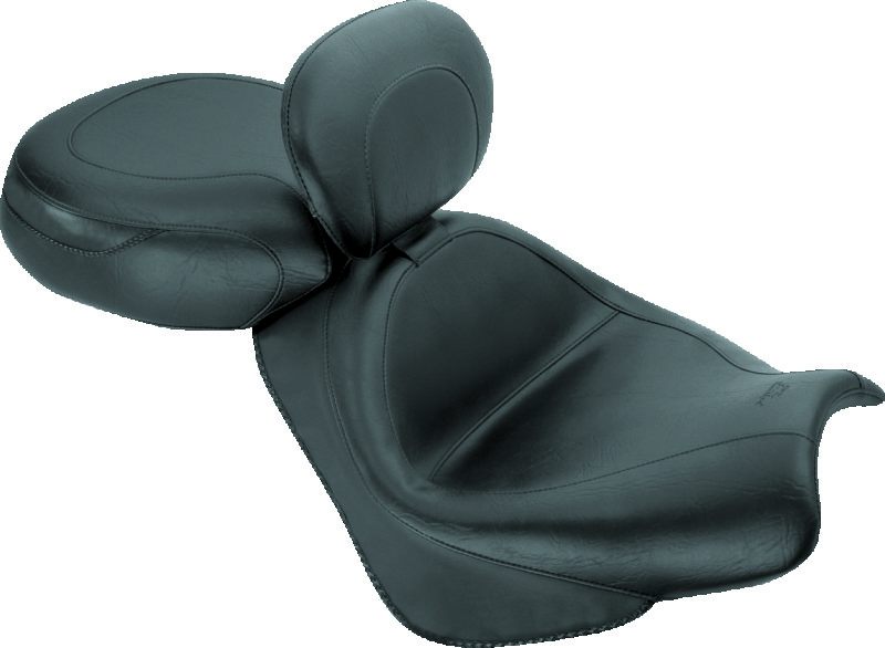 Mustang 02-08 Honda VTX1800 Retro, S, T Wide Touring 2PC Seat w/ Driver Backrest - Black