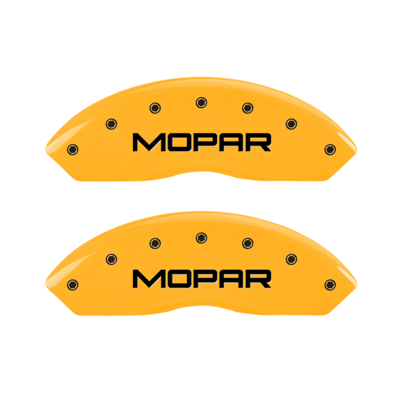 MGP 4 Caliper Covers Engraved Front & Rear Mopar Yellow Finish Black Char 2010 Dodge Nitro thumbnail 5