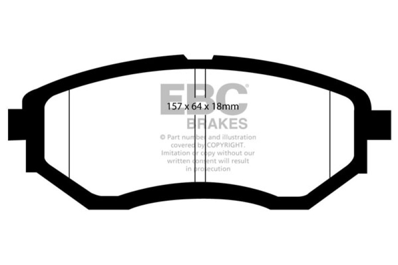 EBC 05-08 Subaru Tribeca 3.0 Extra Duty Front Brake Pads thumbnail 2
