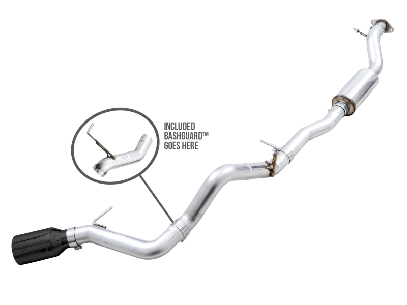AWE Tuning 2021+ Ford Bronco 0FG Single Rear Exit Exhaust w/Diamond Black Tip & Bash Guard thumbnail 4