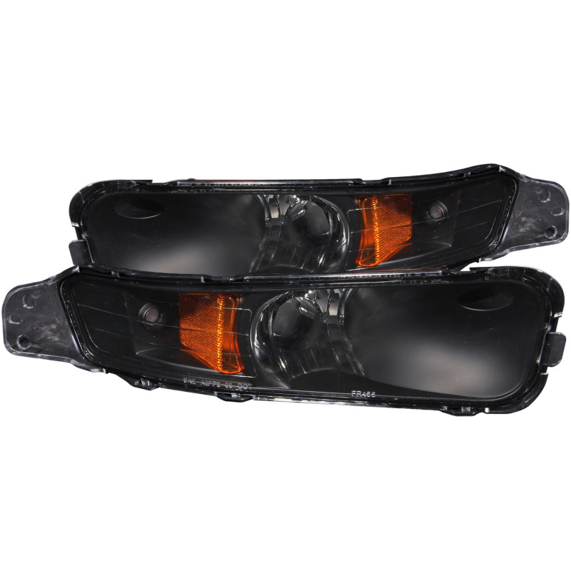 ANZO 2005-2009 Ford Mustang Euro Parking Lights Black w/ Amber Reflector thumbnail 7