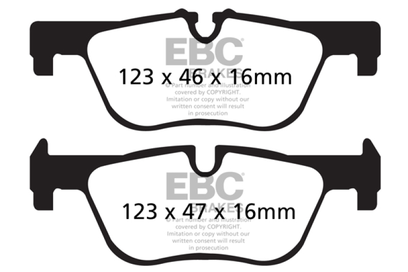 EBC 14+ BMW 228 Coupe 2.0 Turbo ATE calipers Ultimax2 Rear Brake Pads thumbnail 3