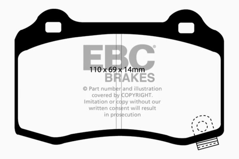 EBC 06-10 Jeep Grand Cherokee 6.1 SRT-8 Greenstuff Rear Brake Pads thumbnail 4