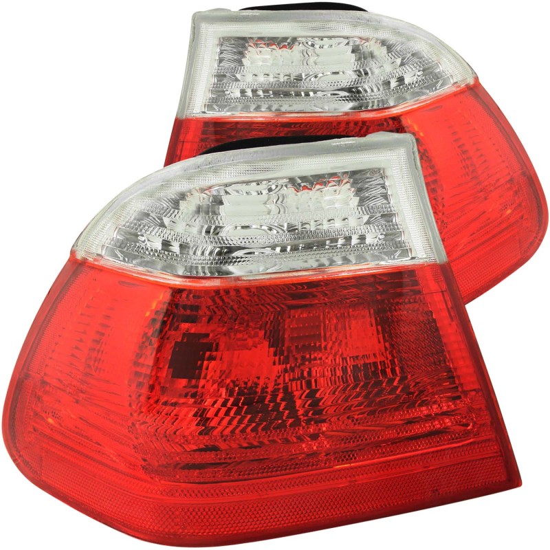 ANZO 1999-2001 BMW 3 Series E46 Taillights Red/Clear thumbnail 5