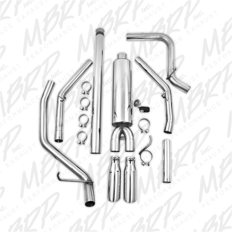 MBRP 14 Chevy/GMC 1500 Silverado/Sierra 4.3L V6/5.3L V8 Dual Split Rear T409 3in Cat Back Exhaust thumbnail 7