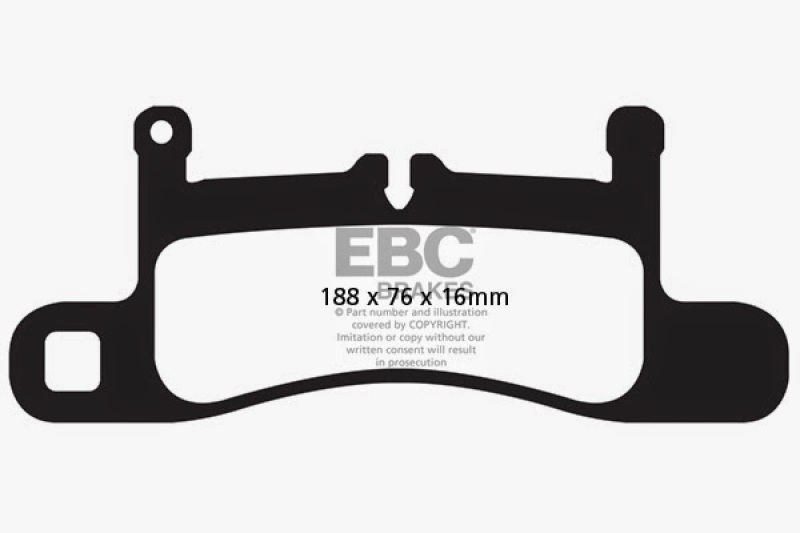 EBC 12-15 Porsche 911 (991) (Cast Iron Rotor only) 3.4 Carrera Redstuff Rear Brake Pads thumbnail 3