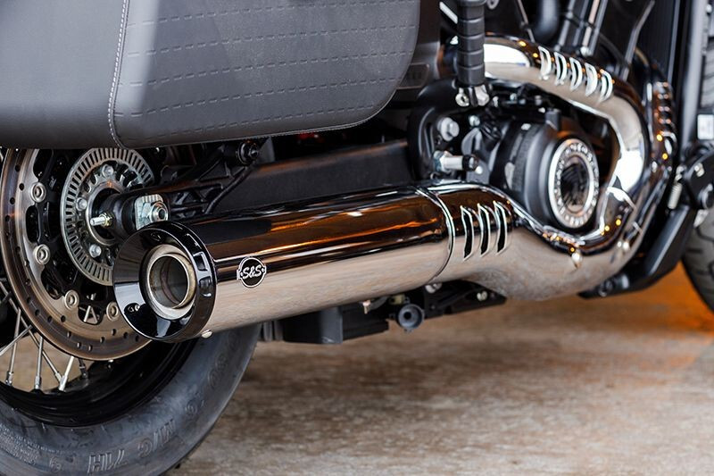S&S Cycle 2025 Indian Scout 4.5in Grand National Slip-On Muffler - Chrome