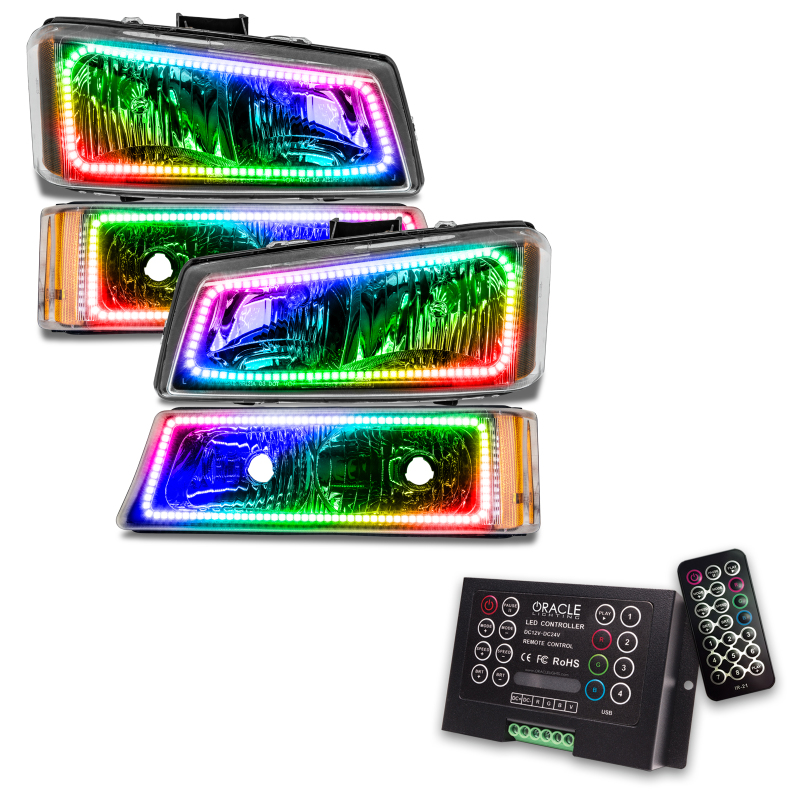Oracle 03-06 Chevy Silverado Pre-Assembled Headlights w/ Parking Lights - ColorSHIFT 2 thumbnail 2