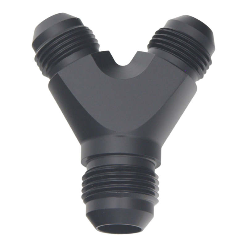 DeatschWerks 8AN Male Flare to 8AN Male Flare to 10AN Male Flare Y Fitting - Anodized Matte Black thumbnail 2
