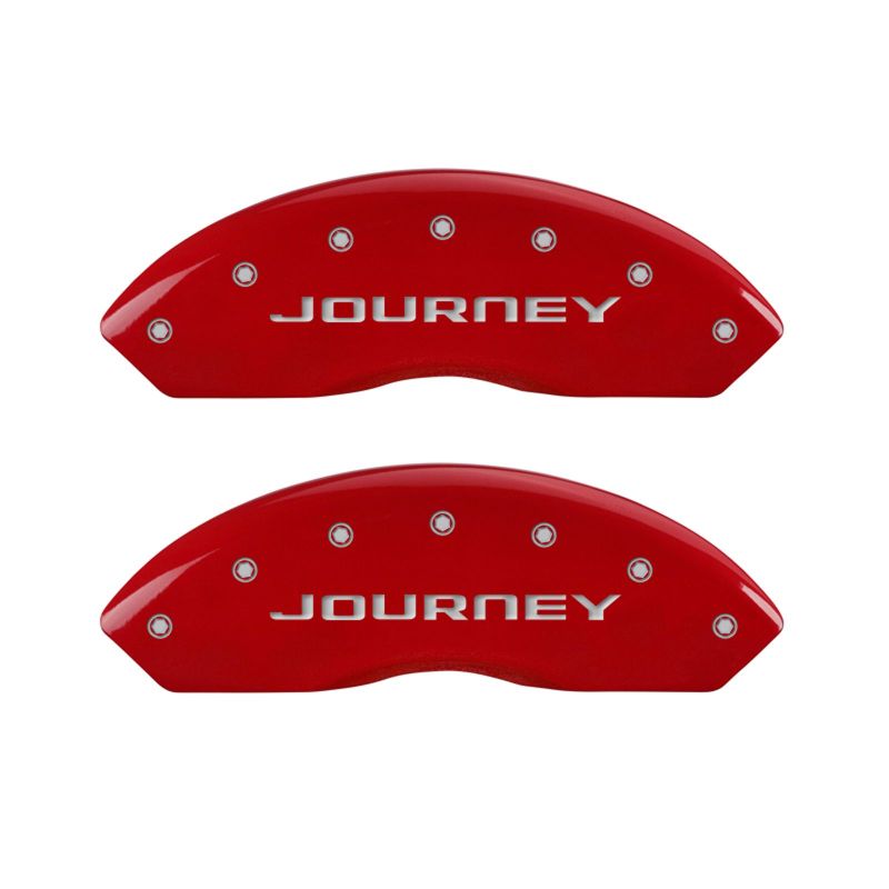 MGP 4 Caliper Covers Engraved Front & Rear With out stripes/Journey Red finish silver ch thumbnail 4