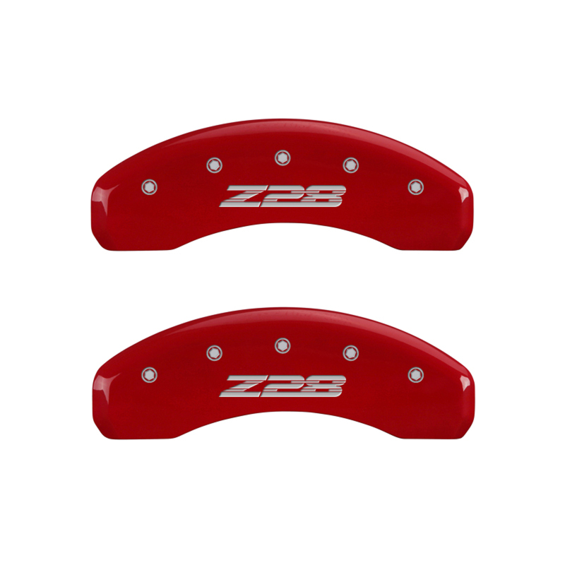 MGP 4 Caliper Covers Engraved Front Gen 5/Camaro Engraved Rear Gen 5/Z28 Yellow finish black ch thumbnail 9