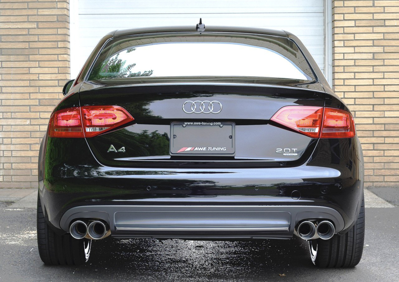 AWE Tuning Audi B8 A4 Touring Edition Exhaust - Quad Tip Polished Silver Tips - Does Not Fit Cabrio thumbnail 9