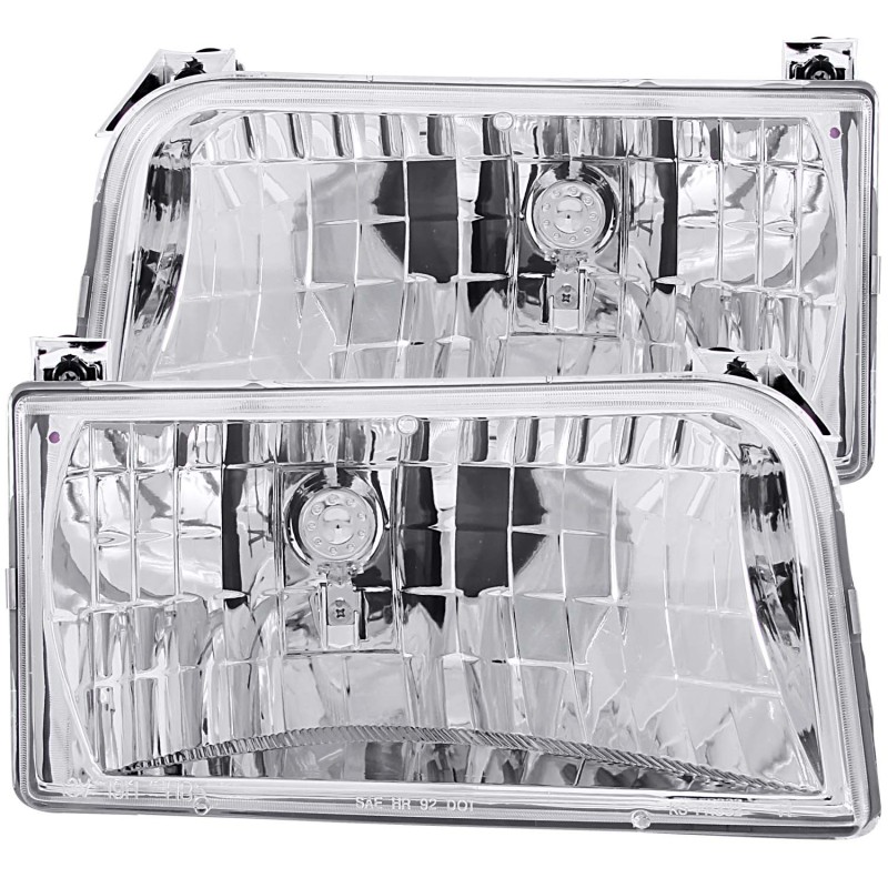 ANZO 1992-1996 Ford F-150 Crystal Headlights Chrome thumbnail 3