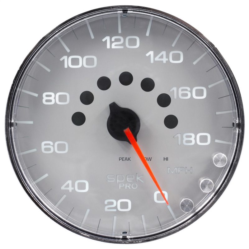 Autometer Spek-Pro Gauge Speedometer 5in 180 Mph Elec. Programmable Silver/Chrome thumbnail 9