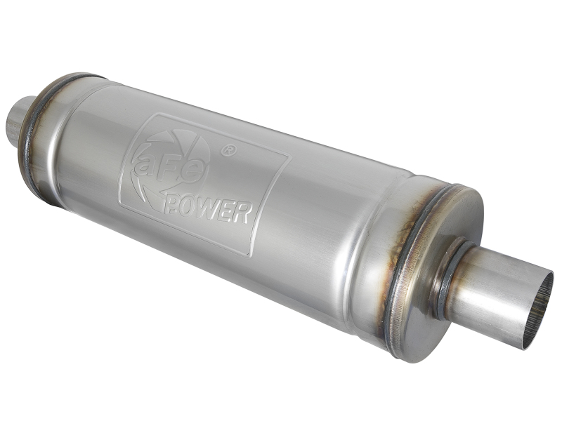 aFe MACH Force-Xp 409 SS Muffler 2.5in Center/Center 18in L x 6in Dia - Round Body thumbnail 2