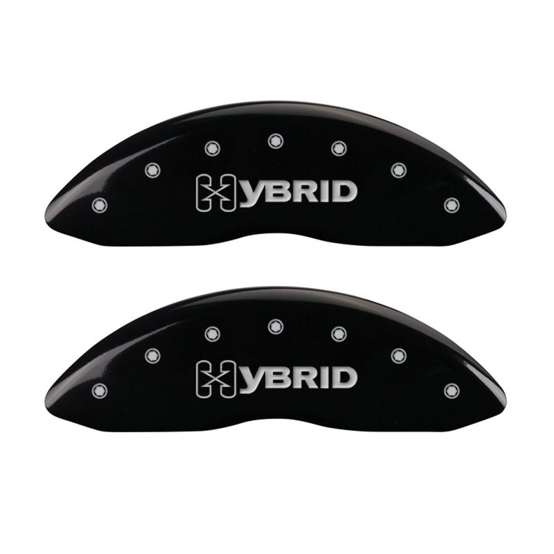 MGP 4 Caliper Covers Engraved Front & Rear GM Style/Hybrid Black finish silver ch thumbnail 7