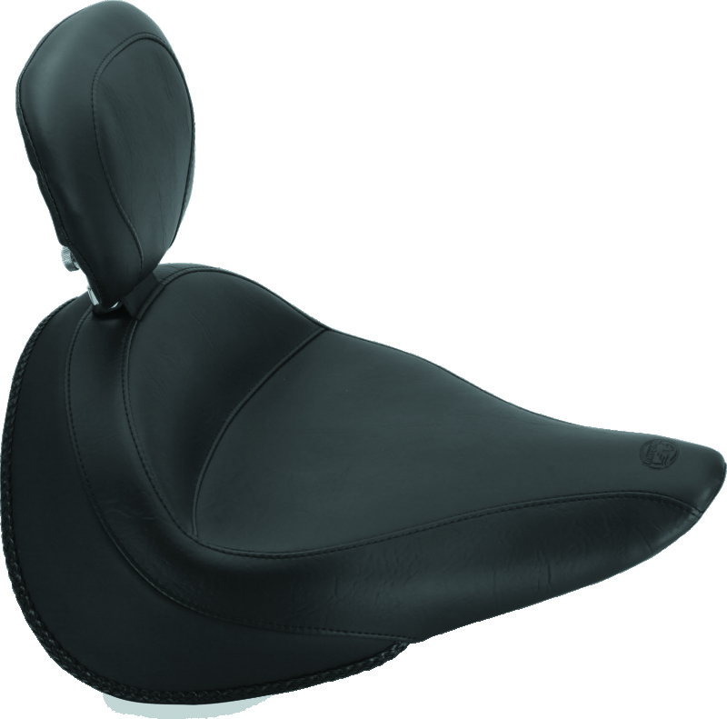 Mustang 14-21 Yamaha Bolt Standard Touring Solo Seat w/ Driver Backrest - Black