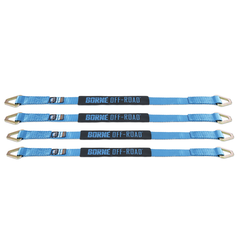 Borne Off-Road Vehicle Ratchet Tie-Down Kit (4 pack) Blue thumbnail 6