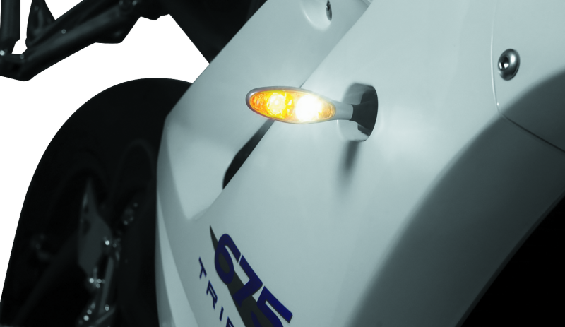 Kuryakyn Kellermann Micro 1000 Collection Turn Signals 2530 Signal, 1000, LED, Clear Lens, White/Amber Light, Chrome Housing, Each thumbnail 9