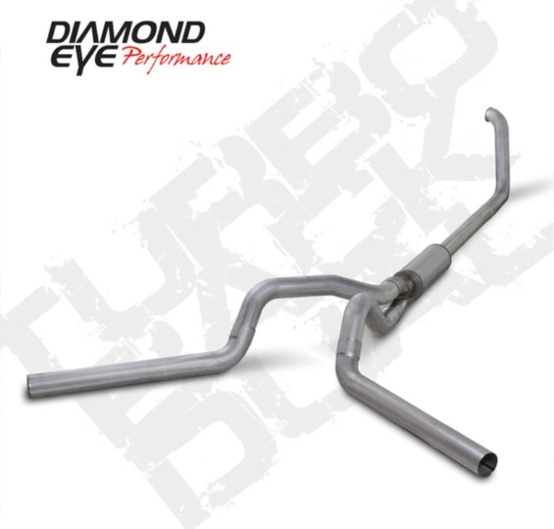 Diamond Eye KIT 4in Turbo Back DUAL AL: 00-03 FORD 7.3L F250/F350