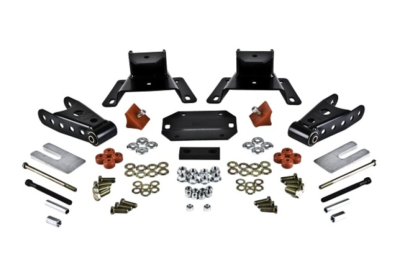 4" Drop Leaf Spring Shackle & Hanger Kit (Front Hanger/Rear Shackle)
SHACKLE & HANGER KIT | 4 INCH DROP - 6417