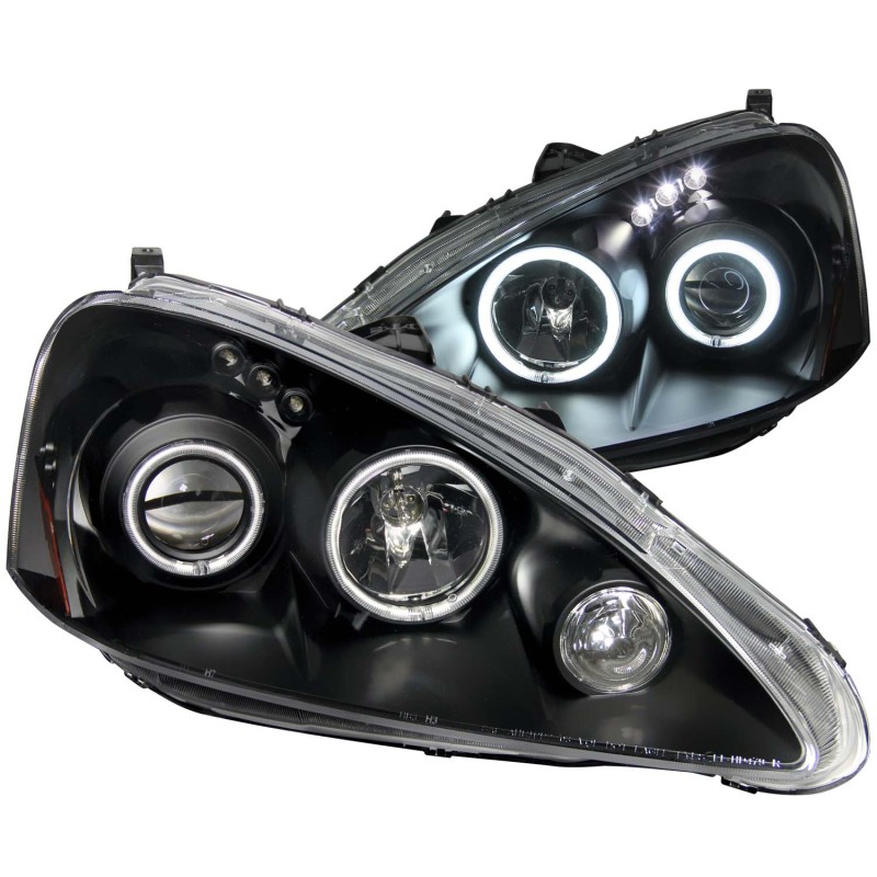 ANZO 2005-2006 Acura RSX Projector Headlights w/ Halo Black thumbnail 6