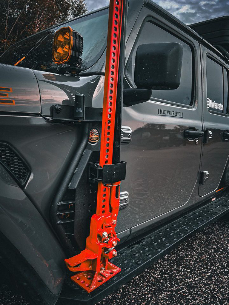 Go Rhino 18-24 Jeep Wrangler JL/JLU/JT Front Fender Jack Mount for Hi-Lift Jack - Tex. Blk thumbnail 8