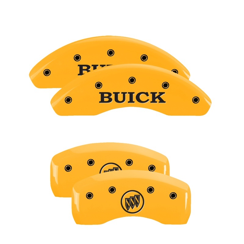 MGP 4 Caliper Covers Engraved Front Buick Rear Yellow Finish Black Char 2017 Buick Cascada thumbnail 7