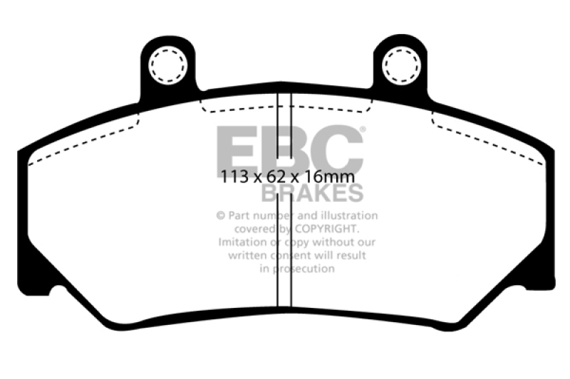EBC 85-93 Volvo 740 2.1 (Bendix) Yellowstuff Front Brake Pads thumbnail 6