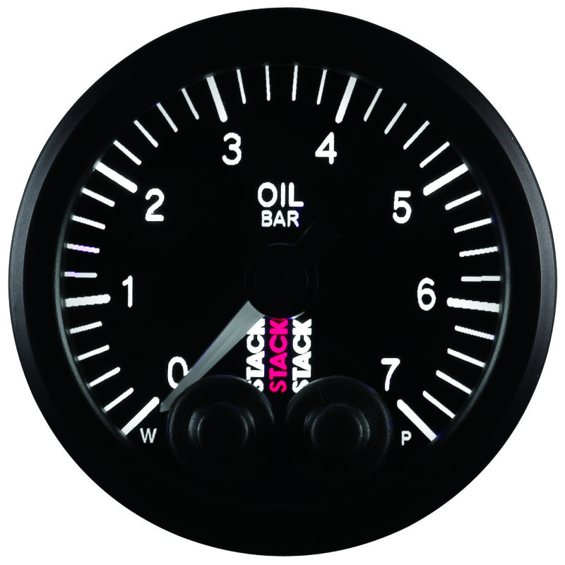 Autometer Stack 52mm 0-7 Bar M10 Male Pro-Control Oil Pressure Gauge - Black